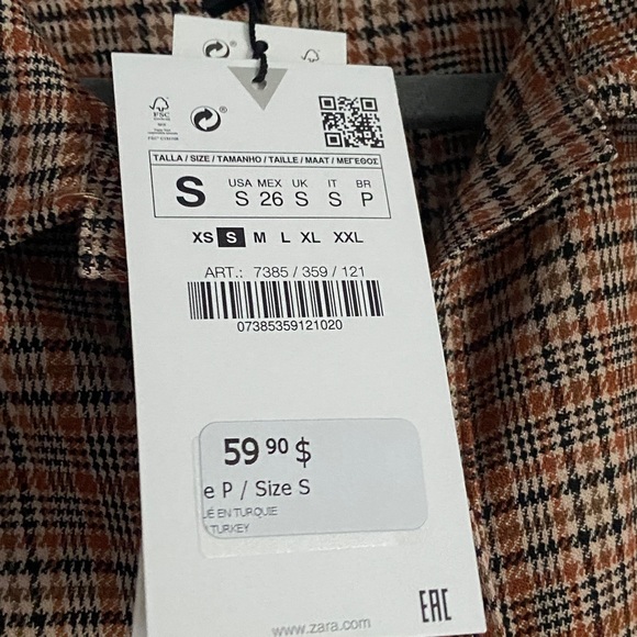 Zara - BNWT Plaid Mini Dress - Picture 6 of 7